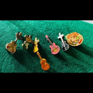 Hard rock cafe guitar pin collection